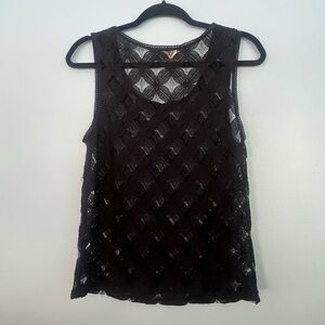 Loft Black Lace Sleeveless Top